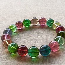❤妙玉生花優品購❤0621FK59 老礦精品.彩虹碧璽手鍊，8.8mm， 重量 23.75g  巴西料，水頭足足！ 奢華靚麗！ 晶體通透純淨！ 歷史價格詳細信息