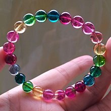 ❤妙玉生花優品購❤0621FK59 老礦精品.彩虹碧璽手鍊，8.8mm， 重量 23.75g  巴西料，水頭足足！ 奢華靚麗！ 晶體通透純淨！ 歷史價格詳細信息