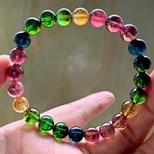 ❤妙玉生花優品購❤0628A52，老礦????彩虹碧璽手鍊，9.2mm， 重量25.88g  巴西料，水頭足足！越戴越油潤！晶體通透純淨. 歷史價格詳細信息
