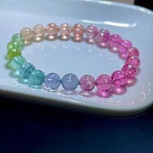 人魚色碧璽手鍊，規格8.5mm，老礦料，顏色醇美！玻璃體！水頭足足，性價比特高！實物更美！ 歷史價格詳細信息