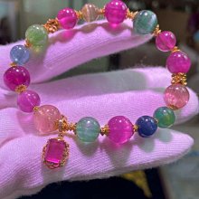 ❤妙玉生花優品購❤81217。傳世極品玻璃體清新仙女西瓜碧璽18k金設計款貔貅手鍊！搭配阿斯切碧璽18k金四面潘多拉！ 歷史價格詳細信息
