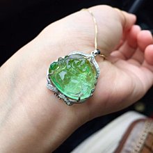 (輕舞飛揚)極品藍綠碧璽吊墜.福在眼前.吉祥如意  老礦料.高檔美物 水潤油亮.27x19x5mm.重5.45g 歷史價格詳細信息