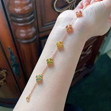 高級感彩色火山石鈦鋼手鏈男嘻哈女拼接FOREYER方塊手飾 歷史價格詳細信息