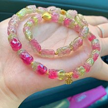 雙圈碧璽7mm.18k金配飾，檸檬黃，寶石藍，青檸綠，盧比來紅，芬達橙，高貴紫，色彩豐富！c位寶石紅大顆圓珠11.6mm.手串7mm. 重:32.6g 歷史價格詳細信息