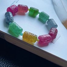 ❤妙玉生花優品購❤092601妖豔西瓜????碧璽雕刻貔貅手鍊 小衆精雕瓜線分明 帕藍 豔桃紅 青檸薄荷綠 金絲雀 芬達橙 規格：11/8/7mm重20.6g 歷史價格詳細信息