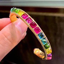 【彩虹糖果色碧璽手鏈-招財旺夫-1款/組】巴西天然碧璽水晶轉運珠閨蜜禮物包金不掉色-90202 歷史價格詳細信息