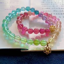 人魚色碧璽手鍊，規格8.5mm，老礦料，顏色醇美！玻璃體！水頭足足，性價比特高！實物更美！ 歷史價格詳細信息