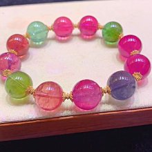 彩虹碧璽手串手鍊彈力繩疊戴感愛心手飾品水晶手鍊 歷史價格詳細信息