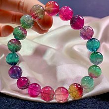 頂級稀缺玻璃體天然碧璽手串，出淤泥而不染，工藝精細，顆顆濃郁飽滿，晶體通透，精挑細選，規格：約10.7*5.6 mm 歷史價格詳細信息