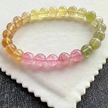 天然彩虹碧璽手鍊 尺寸4.7mm 艷麗色系 很溫柔的顏色 粉 老物件收藏 全場現貨免運B3 歷史價格詳細信息