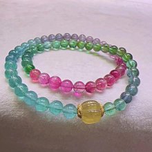 彩虹碧璽手串手鍊彈力繩疊戴感愛心手飾品水晶手鍊 歷史價格詳細信息