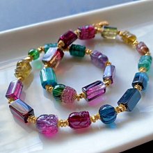 頂級稀缺玻璃體天然碧璽手串，出淤泥而不染，工藝精細，顆顆濃郁飽滿，晶體通透，精挑細選，規格：約10.7*5.6 mm 歷史價格詳細信息