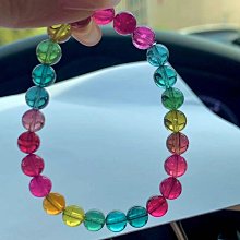 人魚色碧璽手鍊，規格8.5mm，老礦料，顏色醇美！玻璃體！水頭足足，性價比特高！實物更美！ 歷史價格詳細信息