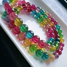 ❤妙玉生花優品購❤101723 大顆粒老礦料~明色彩碧手鍊~晶體通透~多顆西瓜碧 奶糯油潤~約:14.5mm重67.2g.搭配18k金圈 歷史價格詳細信息