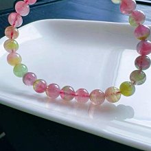 人魚色碧璽手鍊，規格8.5mm，老礦料，顏色醇美！玻璃體！水頭足足，性價比特高！實物更美！ 歷史價格詳細信息