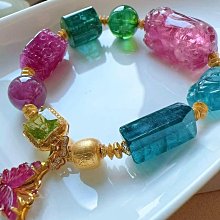 ❤妙玉生花優品購❤110533 ❣️珍藏級 稀有{七彩全紫}碧璽手鐲~~略帶西瓜~微帶貓眼~✨約15.3/9mm 重67.4g.內徑56.5mm 歷史價格詳細信息