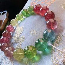 人魚色碧璽手鍊，規格8.5mm，老礦料，顏色醇美！玻璃體！水頭足足，性價比特高！實物更美！ 歷史價格詳細信息