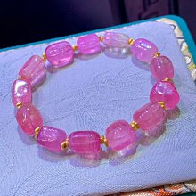 碧璽原石手鍊11.5-16mm.重量：29.18g配18K黃金花托隔珠 歷史價格詳細信息