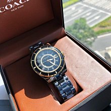 COACH 手錶 腕錶 條紋真皮錶帶 黑 全新 正品 twemall 歷史價格詳細信息