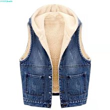 秋冬 季羊羔毛加絨 加厚連帽牛仔馬甲女寬松 韓版棉馬夾背心坎肩外套 價格比較,價格查詢,歷史價格詳細信息