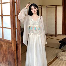 三件套雪紡涼爽舒適透氣居家服 春夏性感深V純欲江南風印花睡衣 歷史價格詳細信息