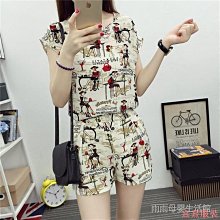 熹熹服裝天天超值！套裝女媽媽裝韓版夏季新款大尺碼格子兩件套休閒褲寬鬆上衣女 歷史價格詳細信息