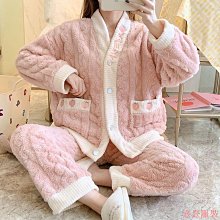珊瑚絨睡衣女秋冬新款冬天圓領長毛絨加厚冬款保暖甜美家居服套裝~麗莎服飾 歷史價格詳細信息
