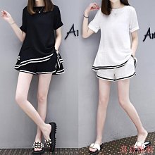 熹熹服裝夏季套裝女新款大尺碼女裝穿搭設計感短袖上衣搭配揹帶裙兩件套 歷史價格詳細信息