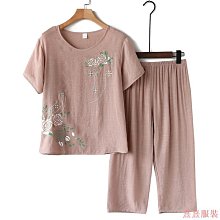 熹熹服裝大尺碼女裝 短袖睡衣 印花家居服 短袖洋裝 家居睡衣 夏季中老年人女裝 棉麻短袖兩件套裝 寬鬆大尺碼媽媽裝睡衣 夏休閒套 價格比較,價格查詢,歷史價格詳細信息