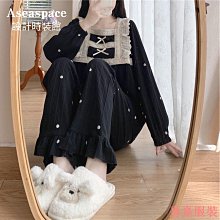 aseaspace韓版睡衣女夏純棉短袖睡衣套裝娃娃領家居服甜美可愛公主風女睡衣居家服套-豆豆服飾 歷史價格詳細信息