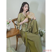 熹熹服裝夏季套裝女新款大尺碼女裝穿搭設計感短袖上衣搭配揹帶裙兩件套 歷史價格詳細信息