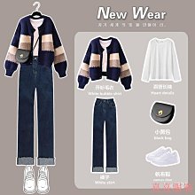 熹熹服裝牛仔褲針織大尺碼韓版三件2023女裝襯衫套裝褲顯瘦秋季時尚馬甲百搭 歷史價格詳細信息