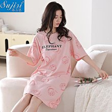 夏季女士睡裙短袖奶牛大碼薄款睡衣女夏寬松可愛家居服中長款 歷史價格詳細信息