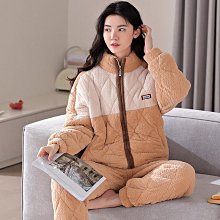 新款冬季女士睡衣法蘭絨開衫加厚加絨保暖簡約寬松家居服大碼套裝 歷史價格詳細信息