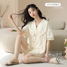 夏季簡約純棉睡衣女100％全棉情侶睡衣寬松綁帶和服睡衣套裝批發 歷史價格詳細信息