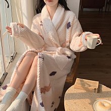 新款加厚睡袍冬款女加絨加厚珊瑚絨浴袍男長版晨袍法蘭絨酒店浴衣 歷史價格詳細信息