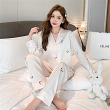 新品睡衣女春夏季v領冰絲睡衣法式高級感寬松舒適女式家居服套裝 歷史價格詳細信息