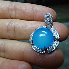 《藍晶寶石玉石特賣→〈包臺項鍊系列〉→附證書  天然冰種清透酒精藍玉髓  包臺項鍊→Z820-26 歷史價格詳細信息