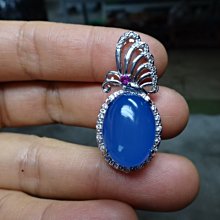 《藍晶寶石玉石特賣→〈包臺項鍊系列〉→附證書  天然冰種清透酒精藍玉髓  包臺項鍊→Z820-26 歷史價格詳細信息