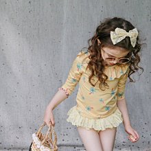 兒童泳衣女孩洋氣女童長袖分體式防曬夏季平角遊泳衣寶寶泳衣女寶 歷史價格詳細信息