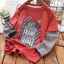 男童長袖T恤韓版春秋兒童春裝寬鬆假兩件打底衫中大童男孩上衣潮 歷史價格詳細信息