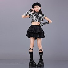 爵士舞服裝女童露肚上衣街舞套裝女孩寬鬆練功服夏季表表演服 歷史價格詳細信息