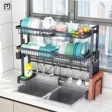 廚房304不鏽鋼碗盤瀝水架 收納架 碗架 碗碟架 碗筷架 二層置物架 歷史價格詳細信息