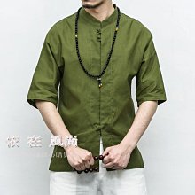 新款春中國風男裝棉麻唐裝暗扣復古風中年男士V領長袖襯衫外 男士唐裝 歷史價格詳細信息