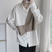 港風夏季男生假兩件t恤 純棉假兩件T恤男 寬鬆休閒短袖上衣 學生穿搭原創短袖T恤 五分袖上衣 假兩件T恤 百搭潮流-正正男裝 歷史價格詳細信息