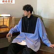 長袖襯衫 韓版寬鬆直條紋側口袋設計 都會休閒襯衫【TJ220165】Doppler 現貨＋預購 歷史價格詳細信息