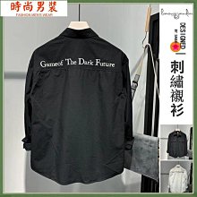 潮流刺繡長袖襯衫 男韓版潮流高街帥氣原宿風黑暗系寬鬆風嘻哈襯衣 長袖 襯衫男(FB9942)【壹號站】 歷史價格詳細信息