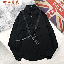 【襯衫工房】長袖襯衫-黑色細條紋 歷史價格詳細信息