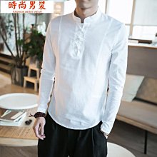 春夏中國風長袖襯A男 大碼襯A男棉麻休閑上A修身純色  A 歷史價格詳細信息
