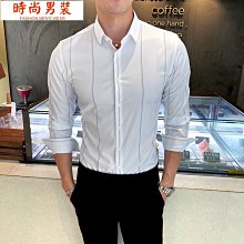 男士條紋襯衫男長袖休閒韓版修身帥氣抗皺商務薄中青年襯夏季 襯衫男 短袖襯衫 男生襯衫 大尺碼襯衫 工作襯衫 男上衣-滿599免運 歷史價格詳細信息